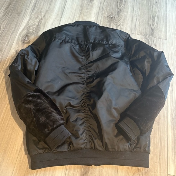 SAM EDELMAN | BLACK LACE UP BOMBER STYLE JACKET / COAT SZ SMALL - Picture 7 of 9